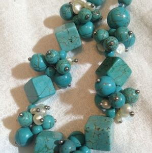 Turquoise & Freshwater Pearl Necklace